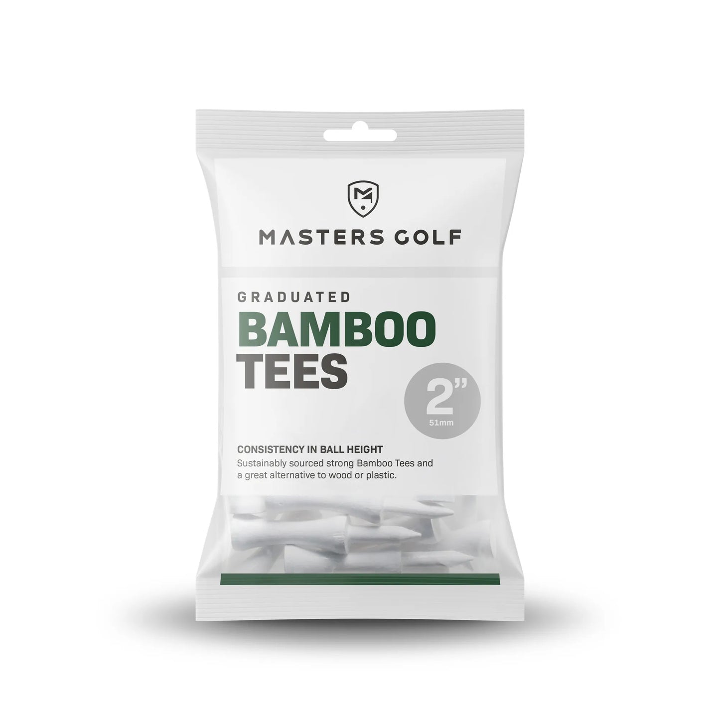 Masters Bamboo Graduated Tees - White